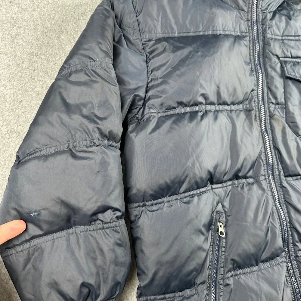 Gap Puffer Jacket Kids L (10) Navy Blue Down Filled Fall Quilted Full Zip
